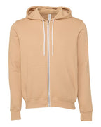 BELLA + CANVAS Unisex Sponge Fleece Full-Zip Hoodie Sweatshirt (Part 2 of 3) - Heather Sand Dune
