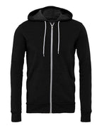 BELLA + CANVAS Unisex Sponge Fleece Full-Zip Hoodie Sweatshirt (Part 1 of 3) - Black Heather