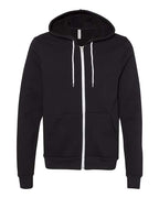 BELLA + CANVAS Unisex Sponge Fleece Full-Zip Hoodie Sweatshirt (Part 1 of 3) - DTG Black