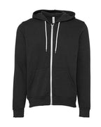 BELLA + CANVAS Unisex Sponge Fleece Full-Zip Hoodie Sweatshirt (Part 1 of 3) - DTG Dark Grey