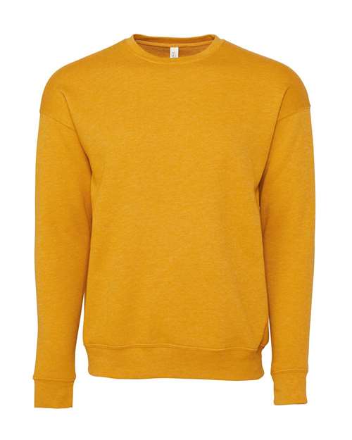BELLA + CANVAS Unisex Sponge Fleece Drop Shoulder Crewneck Sweatshirt (Part 1 of 2) - Heather Mustard