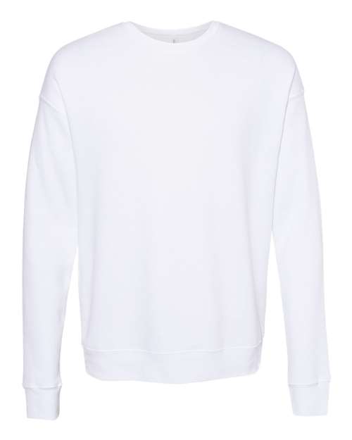 BELLA + CANVAS Unisex Sponge Fleece Drop Shoulder Crewneck Sweatshirt (Part 1 of 2) - DTG White