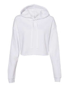 BELLA + CANVAS Women's Crop Hoodie Sweatshirt - White
