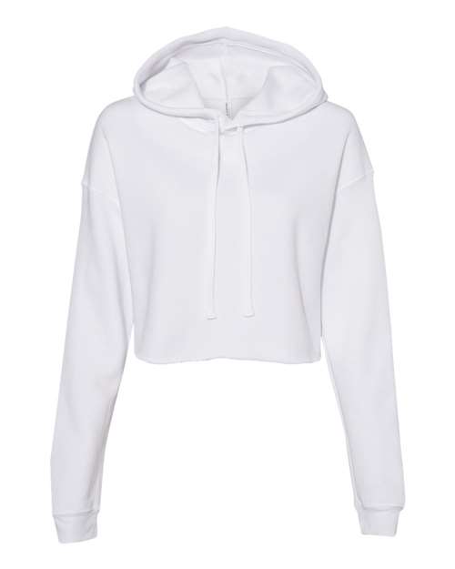 BELLA + CANVAS Women's Crop Hoodie Sweatshirt - White