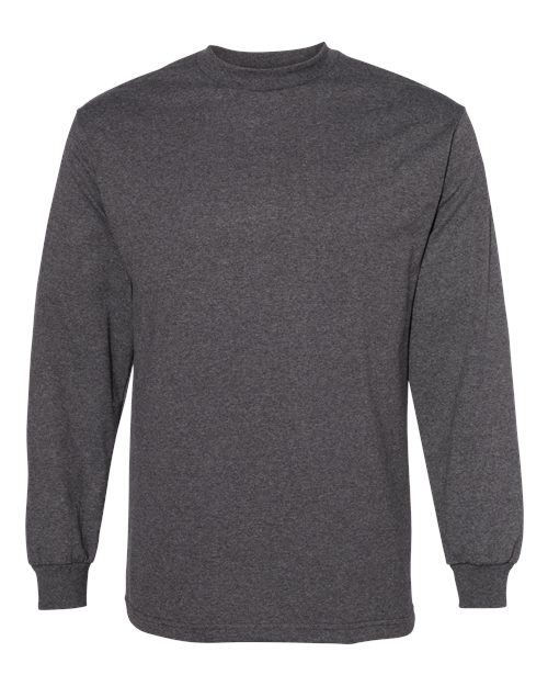 American Apparel Unisex Heavyweight Cotton Long Sleeve Tee - Heather Charcoal