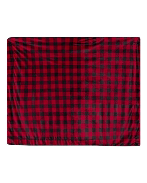 Alpine Fleece Micro Mink Sherpa Blanket - Red Buffalo