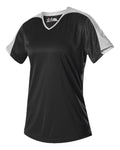 Alleson Athletic Women's V-Neck Fastpitch Jersey - Black/ White