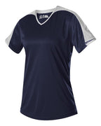 Alleson Athletic Women's V-Neck Fastpitch Jersey - Navy/ White