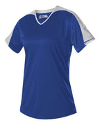 Alleson Athletic Women's V-Neck Fastpitch Jersey - Royal/ White