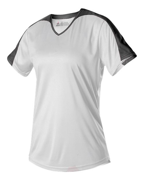 Alleson Athletic Women's V-Neck Fastpitch Jersey - White/ Black