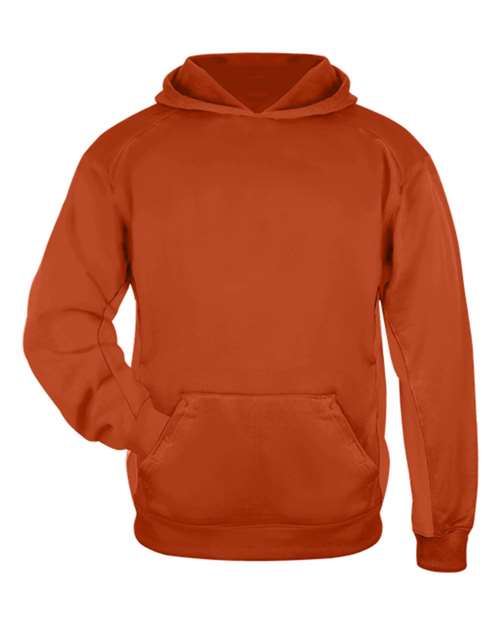 Badger Youth Performance Fleece Hooded Sweatshirt - Burnt Orange