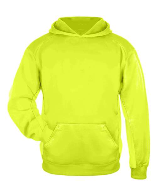 Badger Youth Performance Fleece Hooded Sweatshirt - Safety Yellow