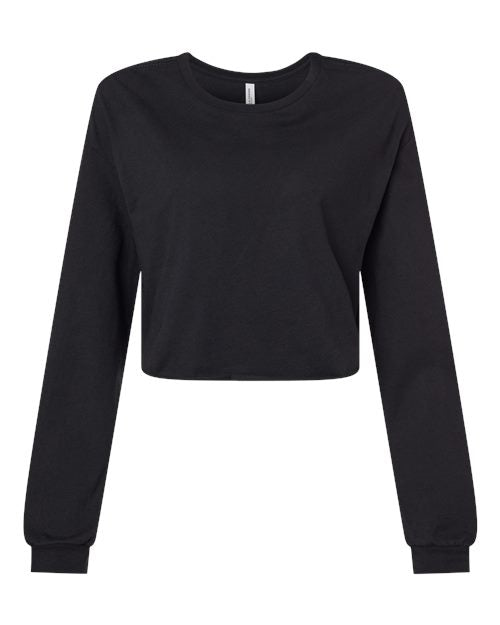 BELLA + CANVAS Women's FWD Fashion Crop Long Sleeve Tee - Black