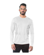 Bayside Unisex USA-Made Hi-Visibility Long Sleeve Performance T-Shirt - Segmented Tape - White