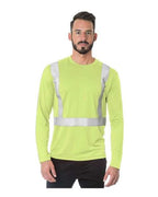Bayside Men's USA-Made Hi-Visibility Long Sleeve Performance T-Shirt - Lime Green