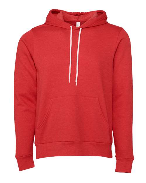 BELLA + CANVAS Unisex Sponge Fleece Hoodie Sweatshirt (Part 2 of 4) - Heather Red