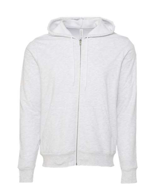 BELLA + CANVAS Unisex Sponge Fleece Full-Zip Hoodie Sweatshirt (Part 1 of 3) - Ash