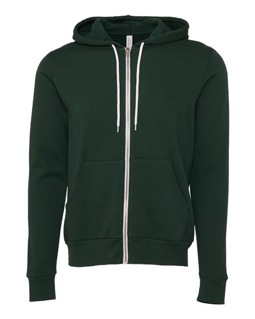 BELLA + CANVAS Unisex Sponge Fleece Full-Zip Hoodie Sweatshirt (Part 1 of 3) - Forest