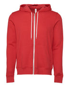 BELLA + CANVAS Unisex Sponge Fleece Full-Zip Hoodie Sweatshirt (Part 2 of 3) - Heather Red