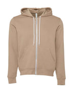 BELLA + CANVAS Unisex Sponge Fleece Full-Zip Hoodie Sweatshirt (Part 2 of 3) - Tan