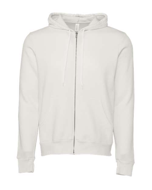 BELLA + CANVAS Unisex Sponge Fleece Full-Zip Hoodie Sweatshirt (Part 3 of 3) - Vintage White