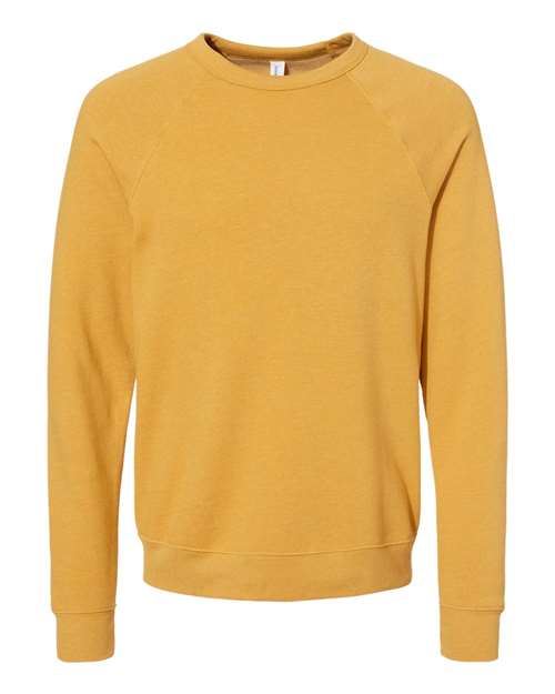 BELLA + CANVAS Unisex Sponge Fleece Raglan Crewneck Sweatshirt (Part 2 of 3) - Heather Mustard