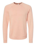 BELLA + CANVAS Unisex Sponge Fleece Raglan Crewneck Sweatshirt (Part 3 of 3) - Peach