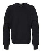 BELLA + CANVAS Youth Sponge Fleece Crewneck Sweatshirt - Black
