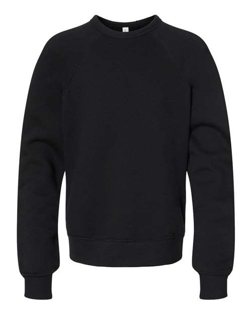 BELLA + CANVAS Youth Sponge Fleece Crewneck Sweatshirt - Black