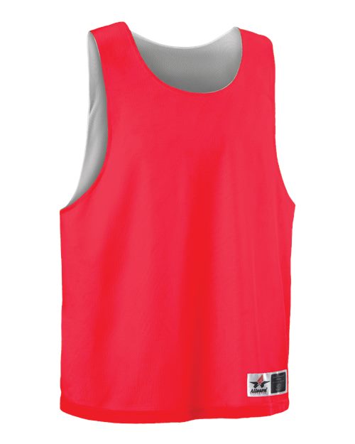 Alleson Athletic Youth Lacrosse Reversible Pinnie - Hot Coral/ White