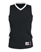 Alleson Athletic Men's Single Ply Basketball Jersey - Black/ White