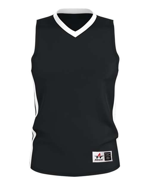 Alleson Athletic Men's Single Ply Basketball Jersey - Black/ White
