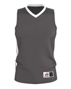 Alleson Athletic Men's Single Ply Basketball Jersey - Charcoal/ White