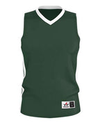 Alleson Athletic Men's Single Ply Basketball Jersey - Forest/ White