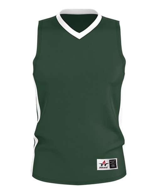 Alleson Athletic Men's Single Ply Basketball Jersey - Forest/ White