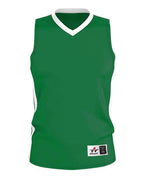 Alleson Athletic Men's Single Ply Basketball Jersey - Kelly/ White