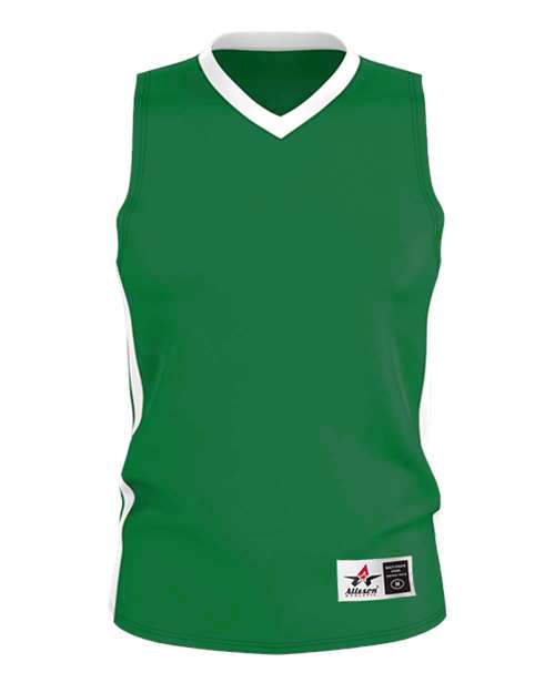 Alleson Athletic Men's Single Ply Basketball Jersey - Kelly/ White