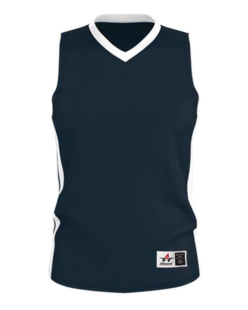 Alleson Athletic Men's Single Ply Basketball Jersey - Navy/ White