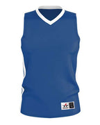 Alleson Athletic Men's Single Ply Basketball Jersey - Royal/ White