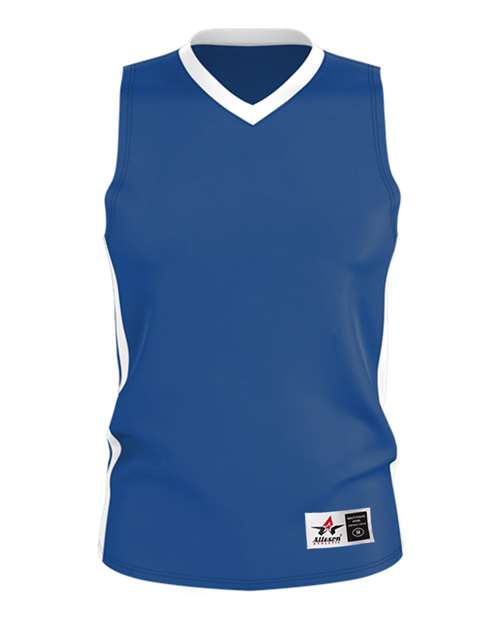 Alleson Athletic Men's Single Ply Basketball Jersey - Royal/ White