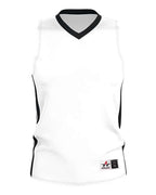Alleson Athletic Men's Single Ply Basketball Jersey - White/ Black