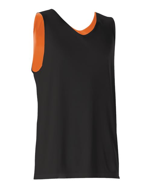 Alleson Athletic Men's Reversible Tank - Black/ Orange