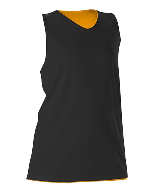 Alleson Athletic Women's Reversible Racerback Tank - Black/ Gold