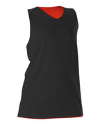 Alleson Athletic Women's Reversible Racerback Tank - Black/ Orange