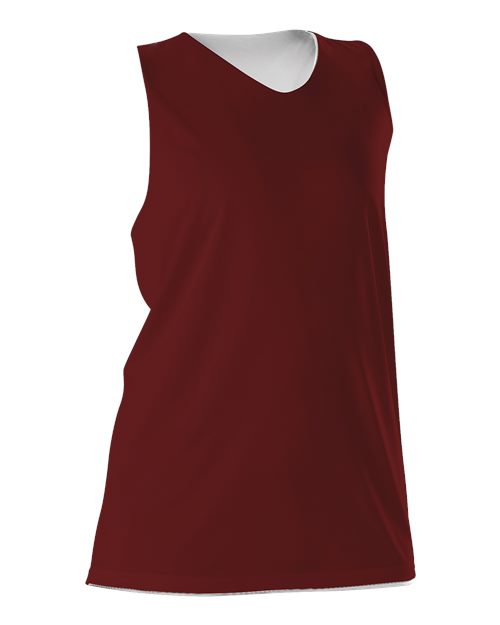 Alleson Athletic Women's Reversible Racerback Tank - Cardinal/ White