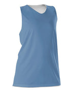 Alleson Athletic Women's Reversible Racerback Tank - Columbia Blue/ White
