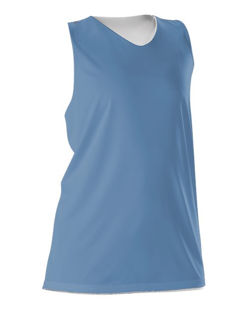 Alleson Athletic Women's Reversible Racerback Tank - Columbia Blue/ White