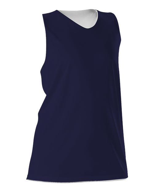 Alleson Athletic Women's Reversible Racerback Tank - Navy/ White