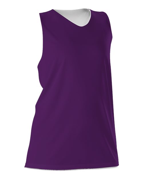 Alleson Athletic Women's Reversible Racerback Tank - Purple/ White