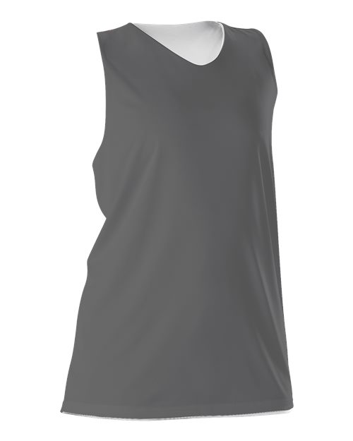 Alleson Athletic Women's Reversible Racerback Tank - Charcoal/ White
